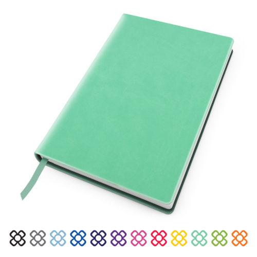 Soft Touch Notebook in a choice of 12 colours.