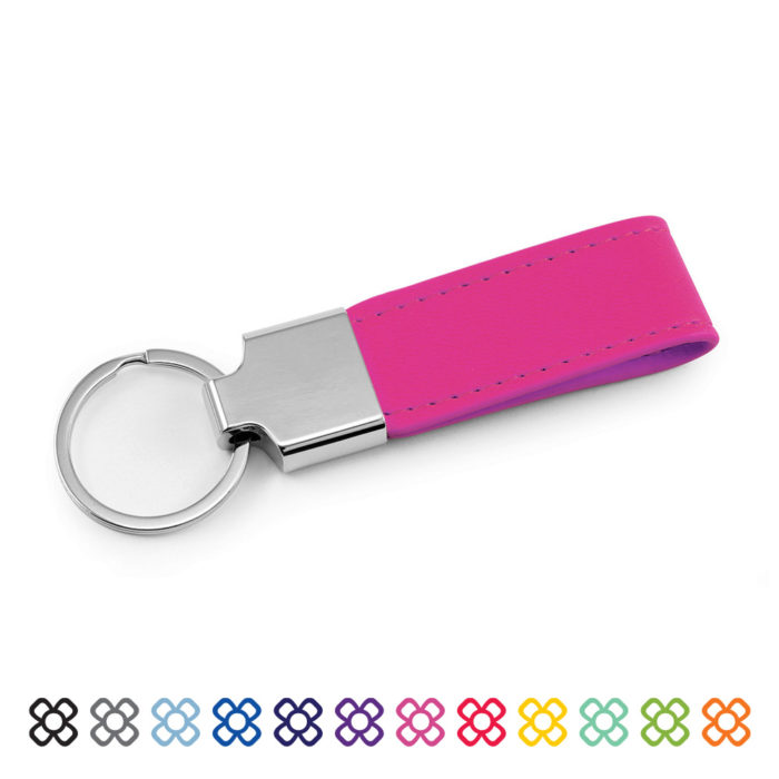 Vegan Soft Touch Loop Key Fob in 12 colours.