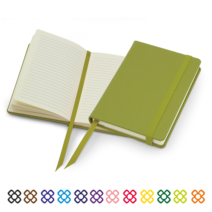 Lifestyle A6 Casebound Notebook with Strap in a choice of 12 colours