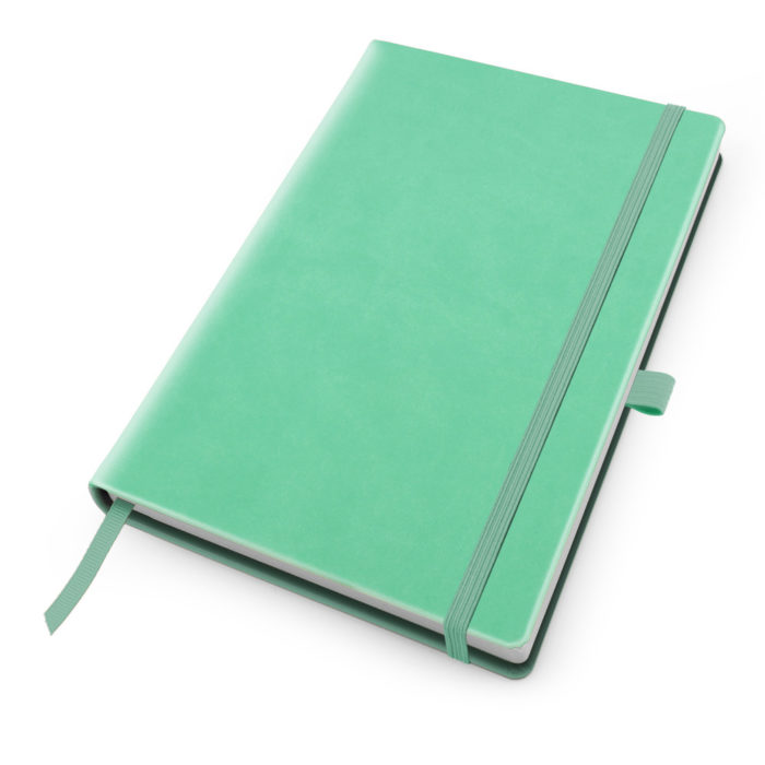 Peppermint Deluxe Soft Touch A5 Notebook with Elastic Strap & Pen Loop.