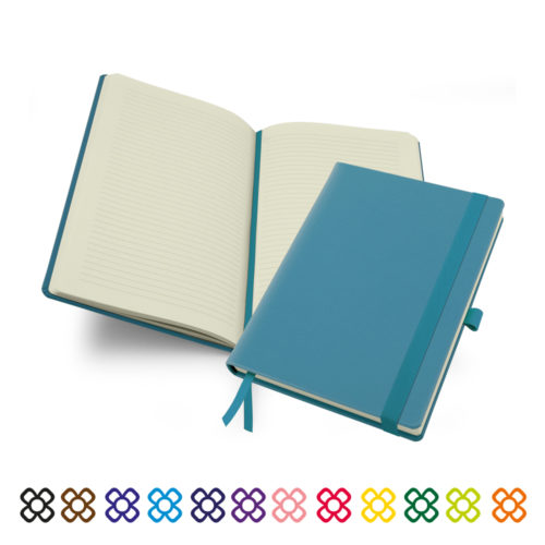 Lifestyle Deluxe A5 Casebound Notebook in a choice of 12 colours.