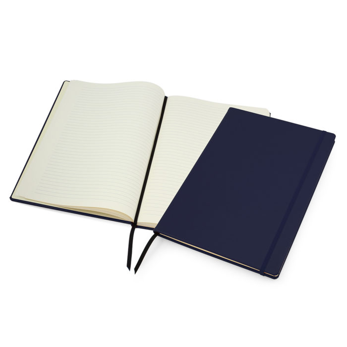 Navy Lifestyle A4 Casebound Notebook with Strap