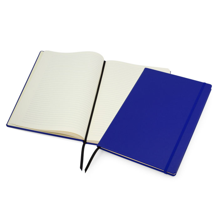 Reflex Blue Lifestyle A4 Casebound Notebook with Strap