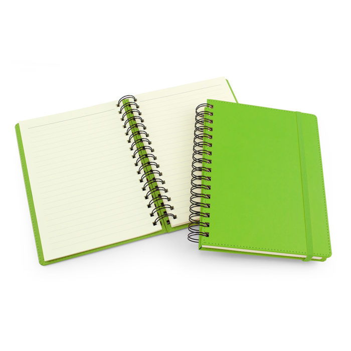 UK Made A5 Wiro Notebook in Pea Green