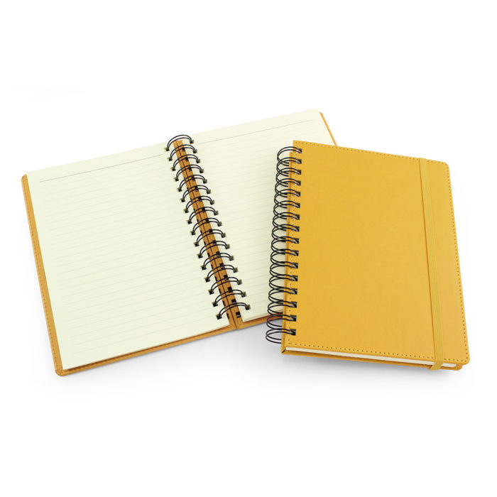 UK Made A5 Wiro Notebook in Sunflower Yellow