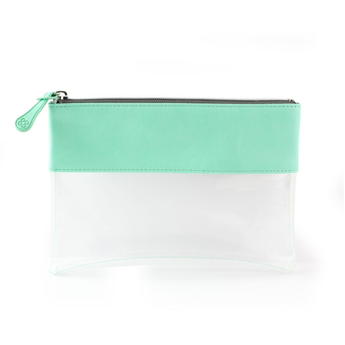 Peppermint Clear Zipped Pouch ideal as a travel pouch or pencil case.