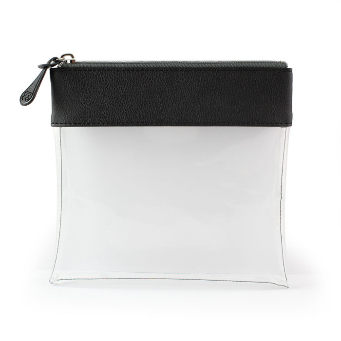Black Recycled Large Zipped Travel Pouch in a choice of 5 colours. Clear body for ease of finding your accessories.