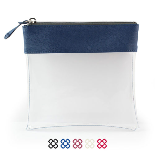 Recycled Large Zipped Travel Pouch in a choice of 5 colours. Clear body for ease of finding your accessories.