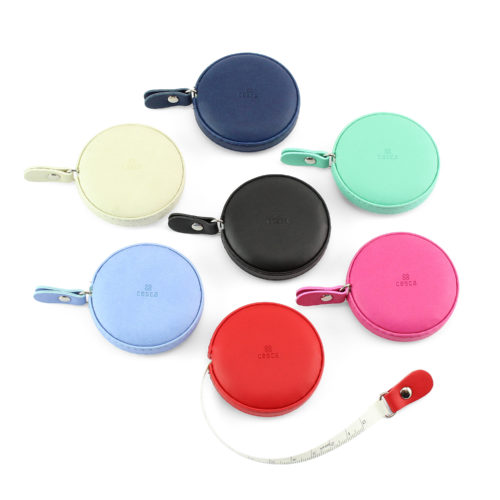 Round Retractable Tape Measure, in a soft touch vegan finish. In a choice of 7 colours.