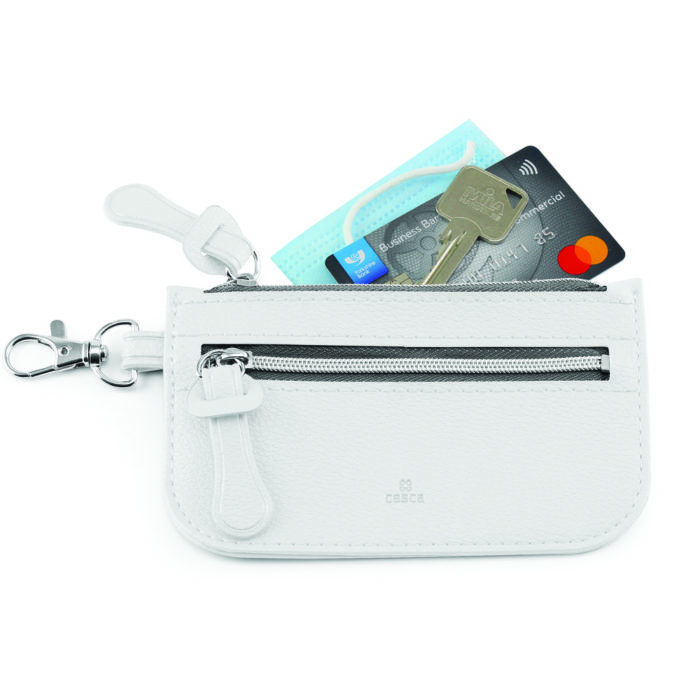 Como Recycled Mini Pouch in white.
