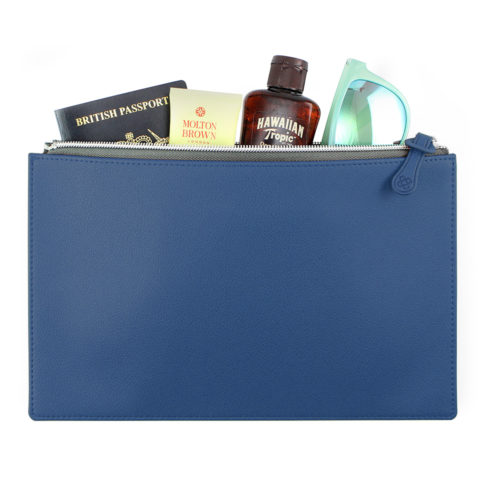 Blue Como Recycled Travel Pouch