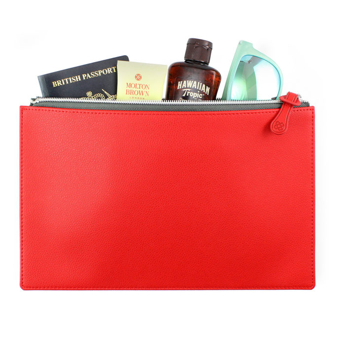red Como Recycled Travel Pouch