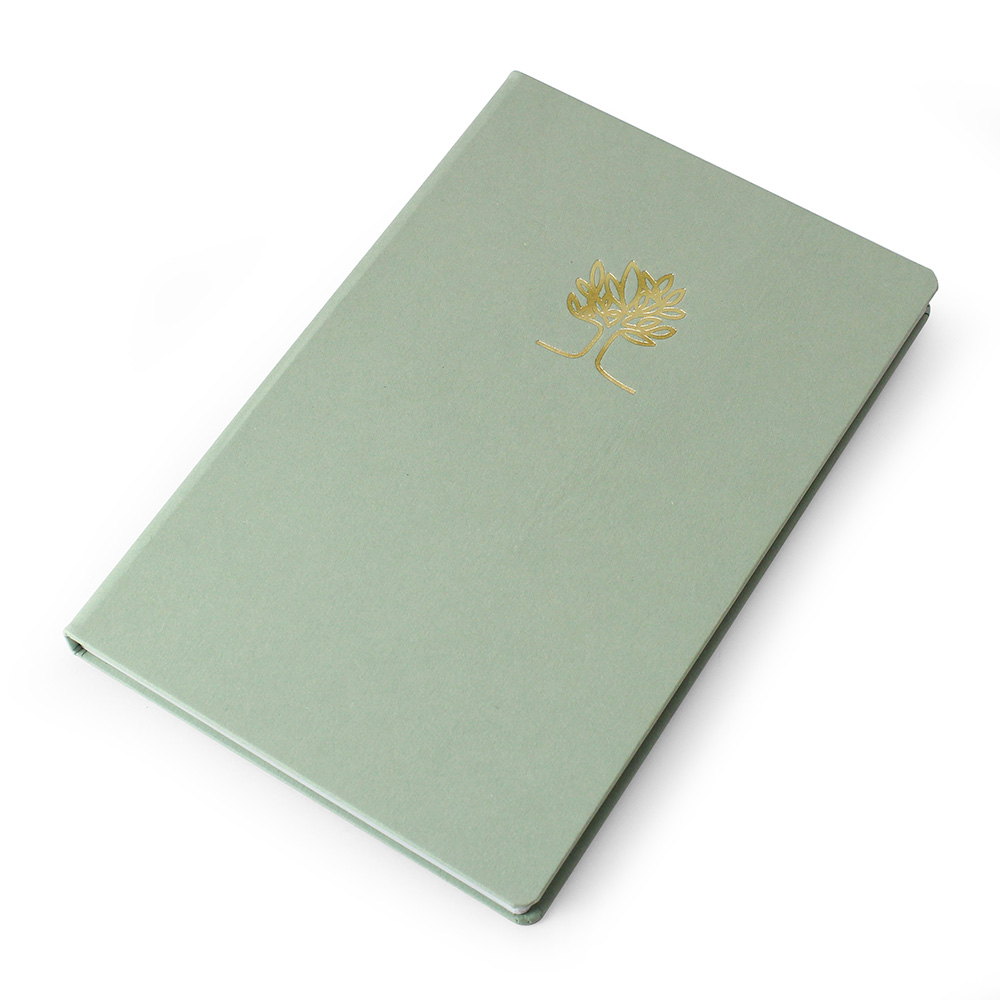 Lichen Green Caf-Eco Note Book a beautiful sustainable notebook made in the UK from recycled materials.